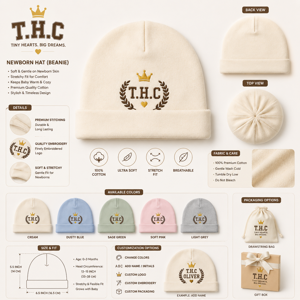 👑 T.H.C Tiny Legacy Newborn Essentials 5-Piece Gift Set “Tiny Hearts. Big Dreams.” Collection 🤎✨👑 T.H.C Tiny Legacy Newborn Essentials 5-Piece Gift Set “Tiny Hearts. Big Dreams.” Collection 🤎✨
