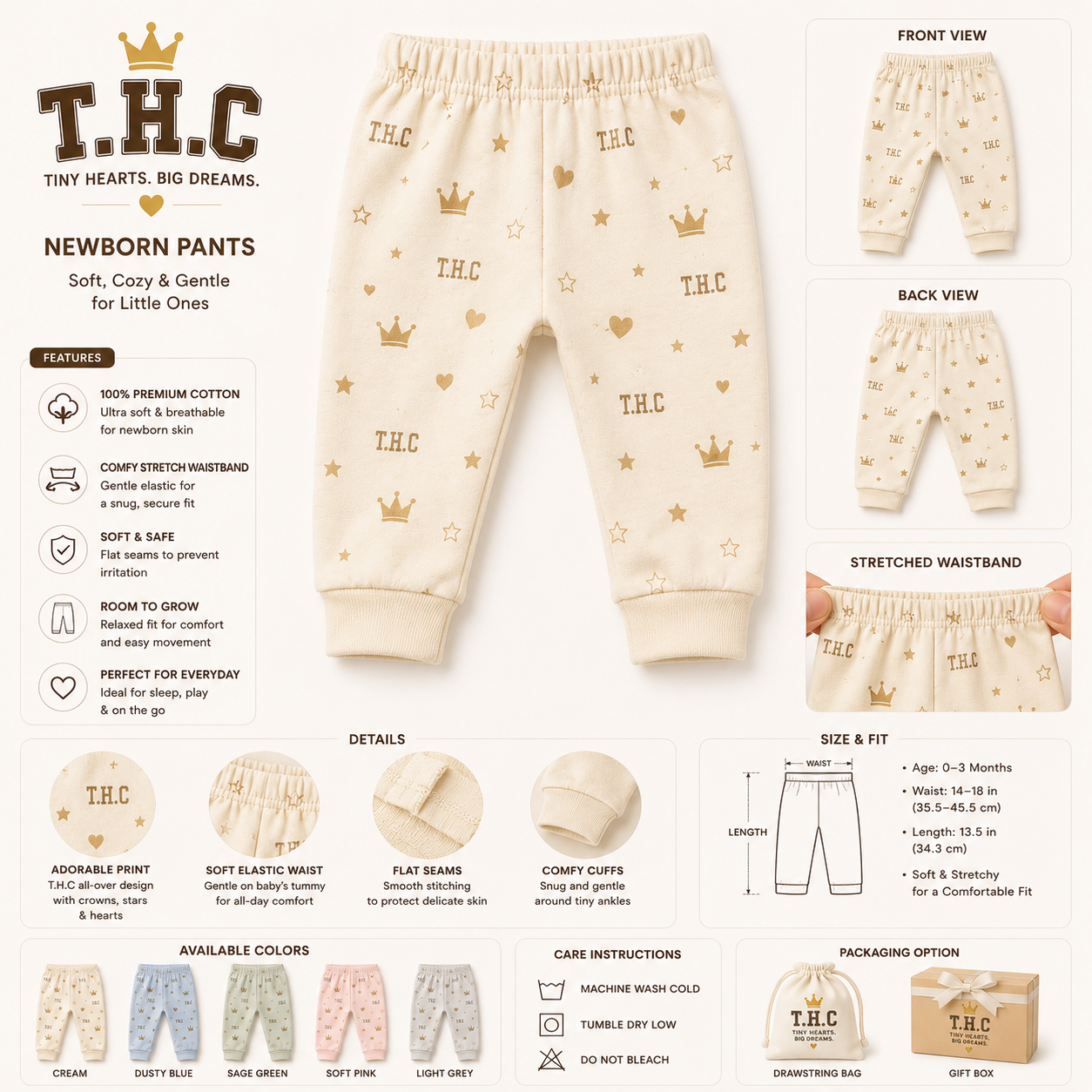 👑 T.H.C Tiny Legacy Newborn Essentials 5-Piece Gift Set “Tiny Hearts. Big Dreams.” Collection 🤎✨👑 T.H.C Tiny Legacy Newborn Essentials 5-Piece Gift Set “Tiny Hearts. Big Dreams.” Collection 🤎✨
