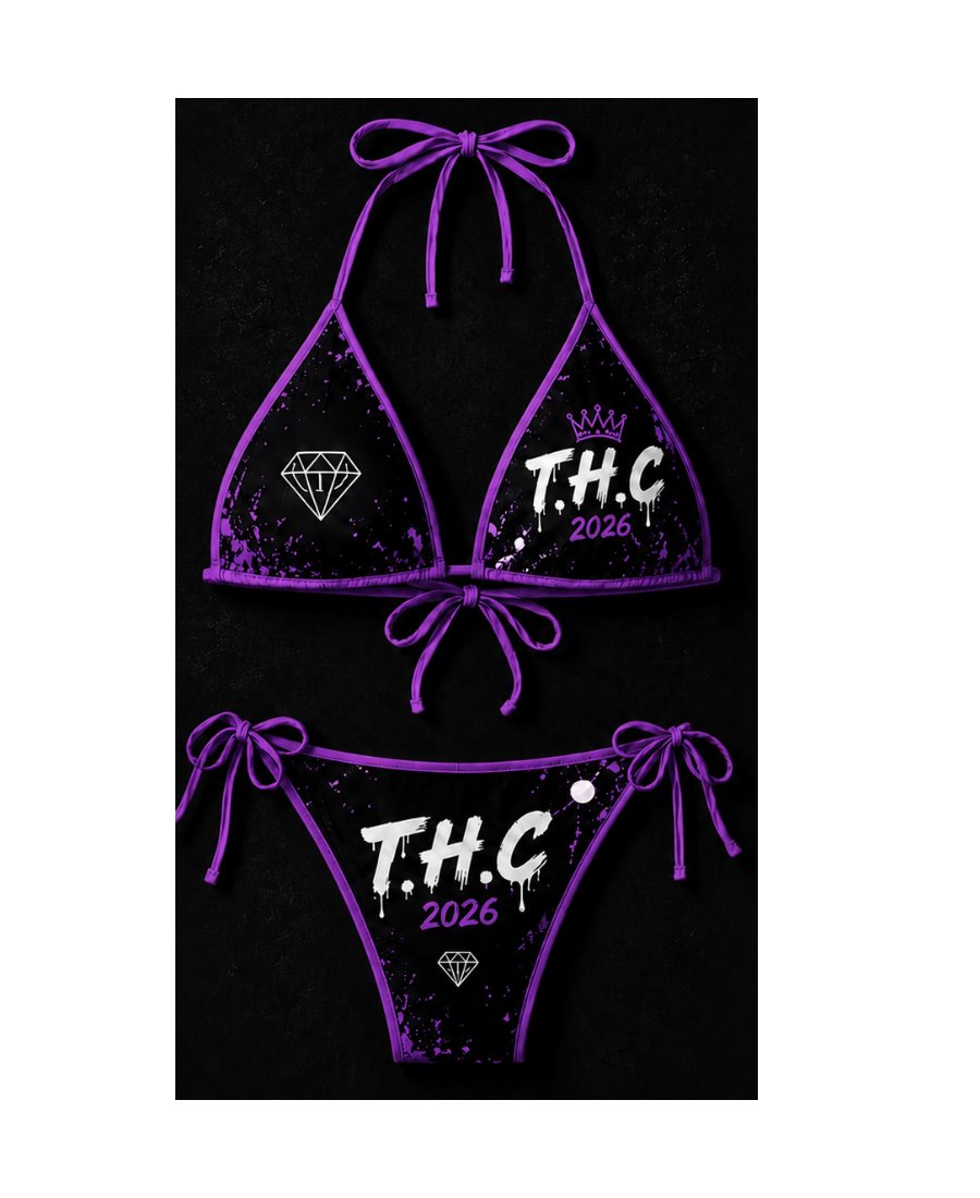 🟣 T.H.C “Royal Purple Diamond” Luxury Bikini Set – Limited Edition 2026 💎