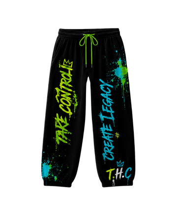 T.H.C Legacy Graffiti Sweatpants - Green Blue