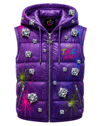 T.H.C 2026 “Diamond Edition” Detachable Hooded Puffer Vest (Purple)💎🔥