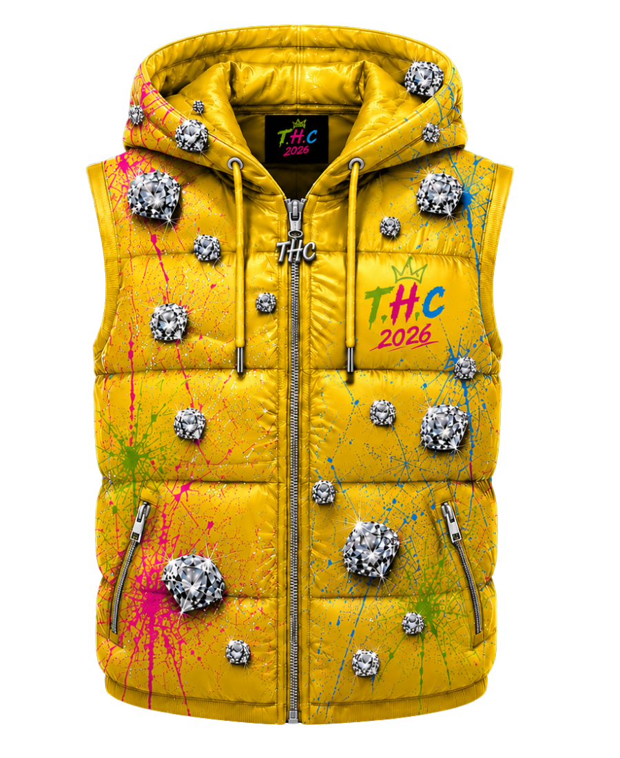T.H.C 2026 “Diamond Edition” Detachable Hooded Puffer Vest (Canary Yellow)💎🔥