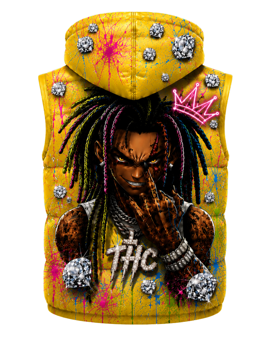 T.H.C 2026 “Diamond Edition” Detachable Hooded Puffer Vest (Canary Yellow)💎🔥