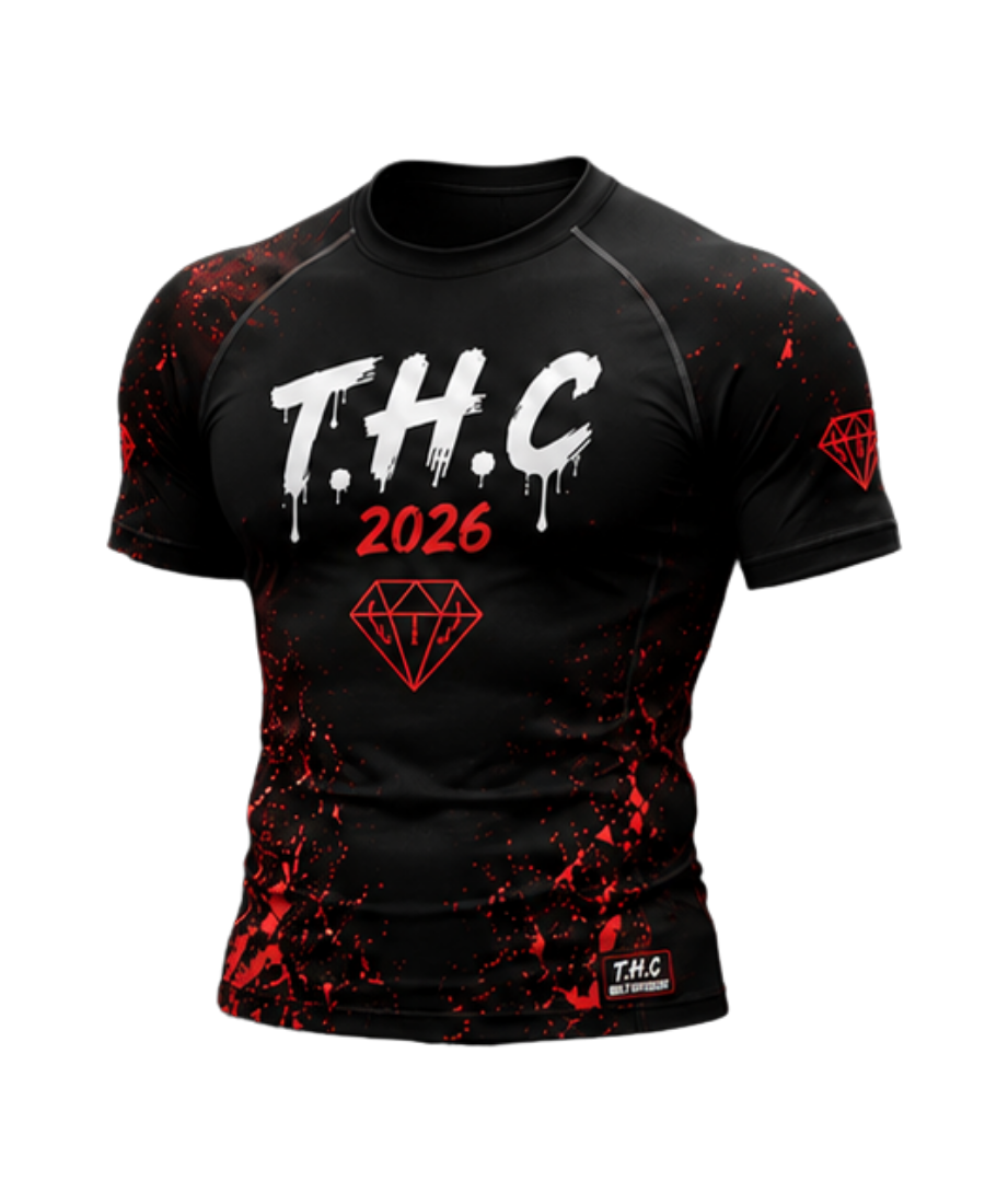 T.H.C Red Teal Storm Performance Compression Shirt