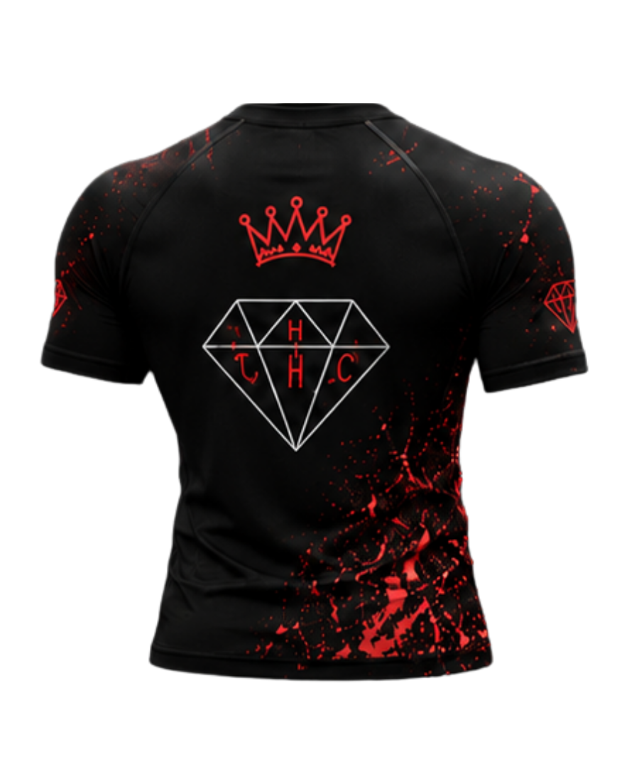 T.H.C Red Teal Storm Performance Compression Shirt