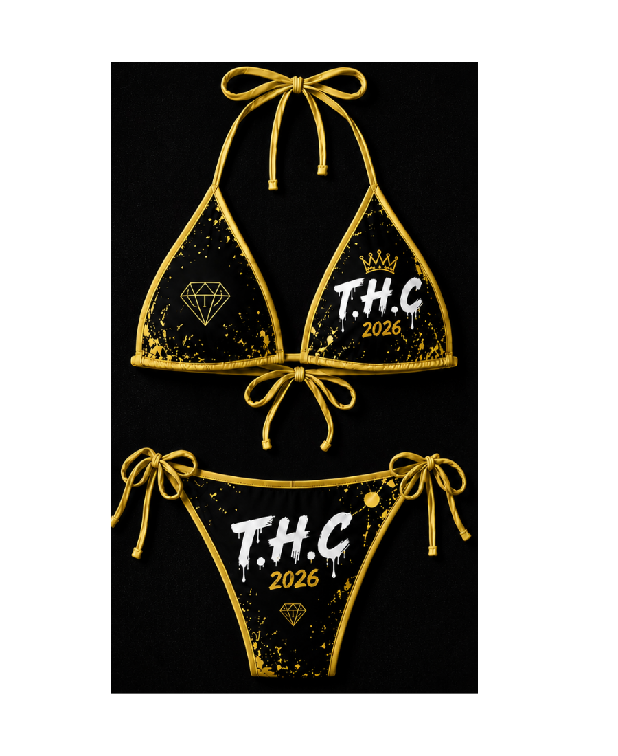 🟡 T.H.C “Gold Diamond” Luxury Bikini Set – Limited Edition 2026 💎