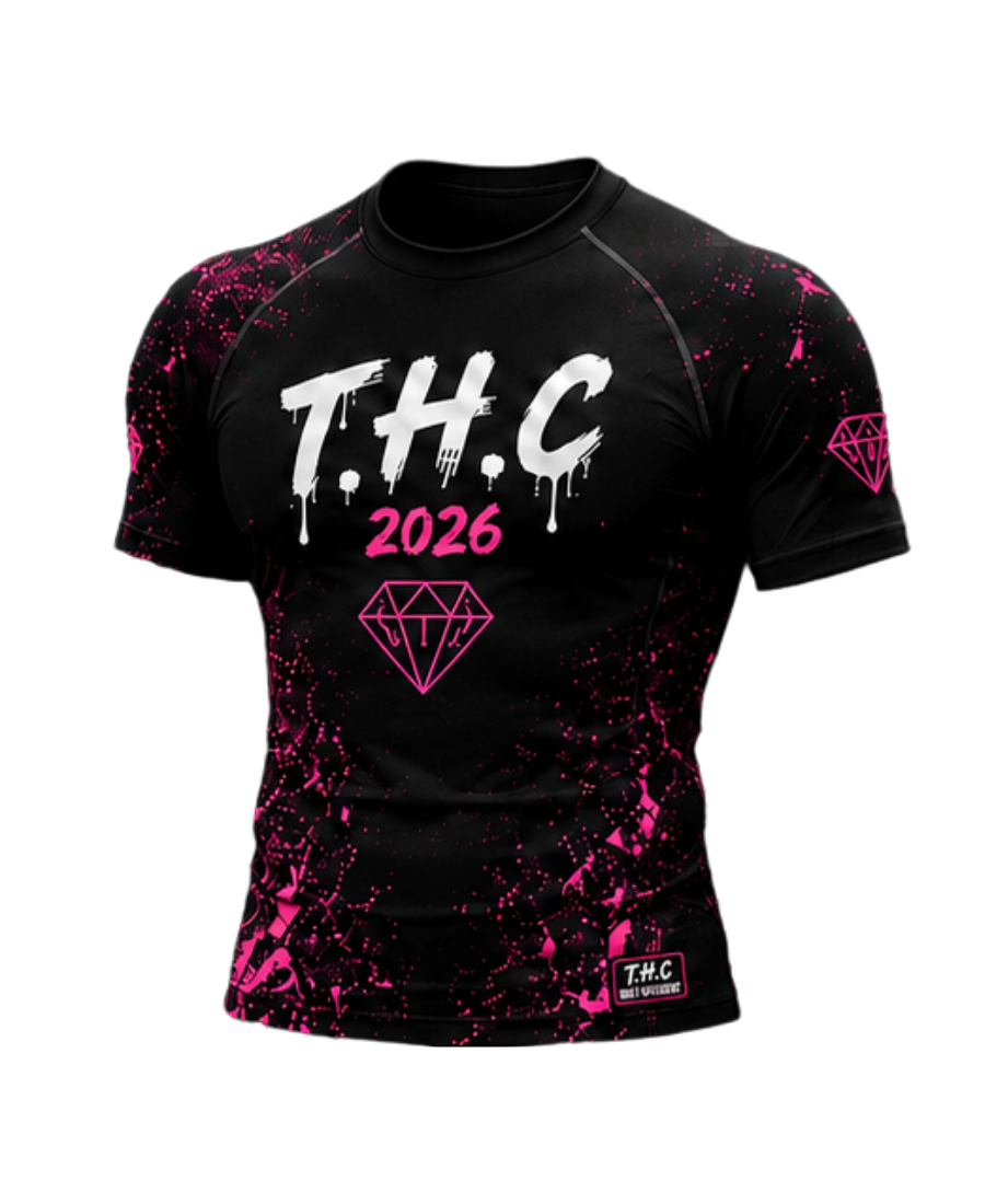 T.H.C Pink Teal Storm Performance Compression Shirt