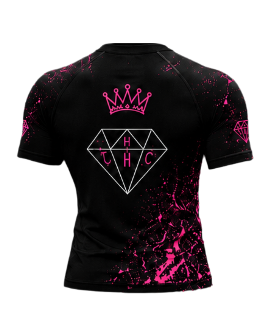 T.H.C Pink Teal Storm Performance Compression Shirt