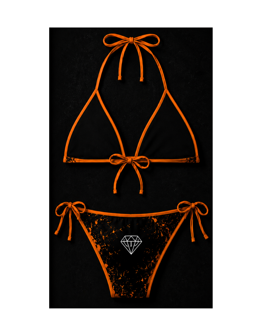 🟠 T.H.C “Orange Flame Diamond” Luxury Bikini Set – Limited Edition 2026 💎