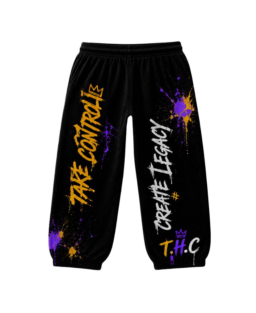 T.H.C Legacy Graffiti Sweatpants - Purple Gold