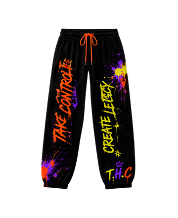 T.H.C Legacy Graffiti Sweatpants - Neon Orange