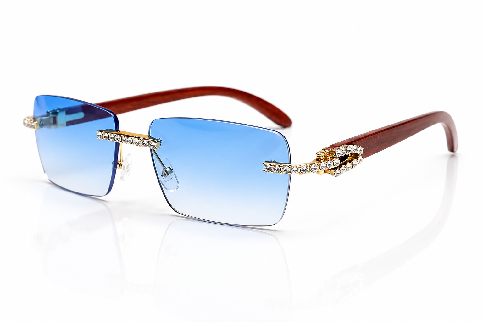 Blue Gradient Diamond Sunglasses | UV400 Designer Eyewear