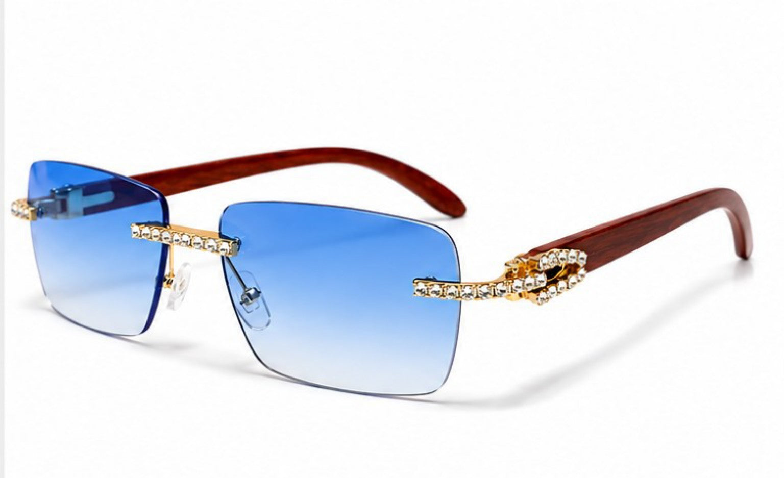 Blue Gradient Diamond Sunglasses | UV400 Designer Eyewear
