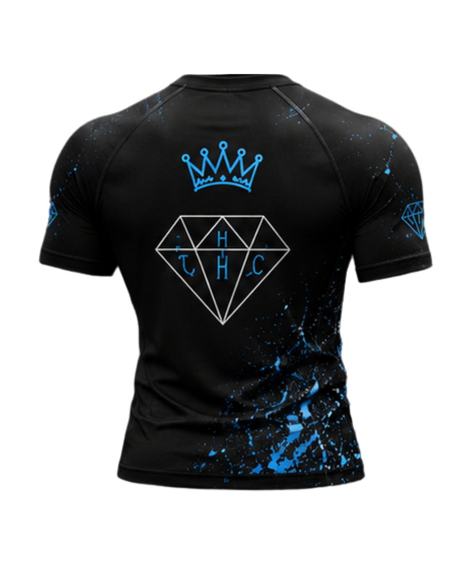 T.H.C Blue Teal Storm Performance Compression Shirt