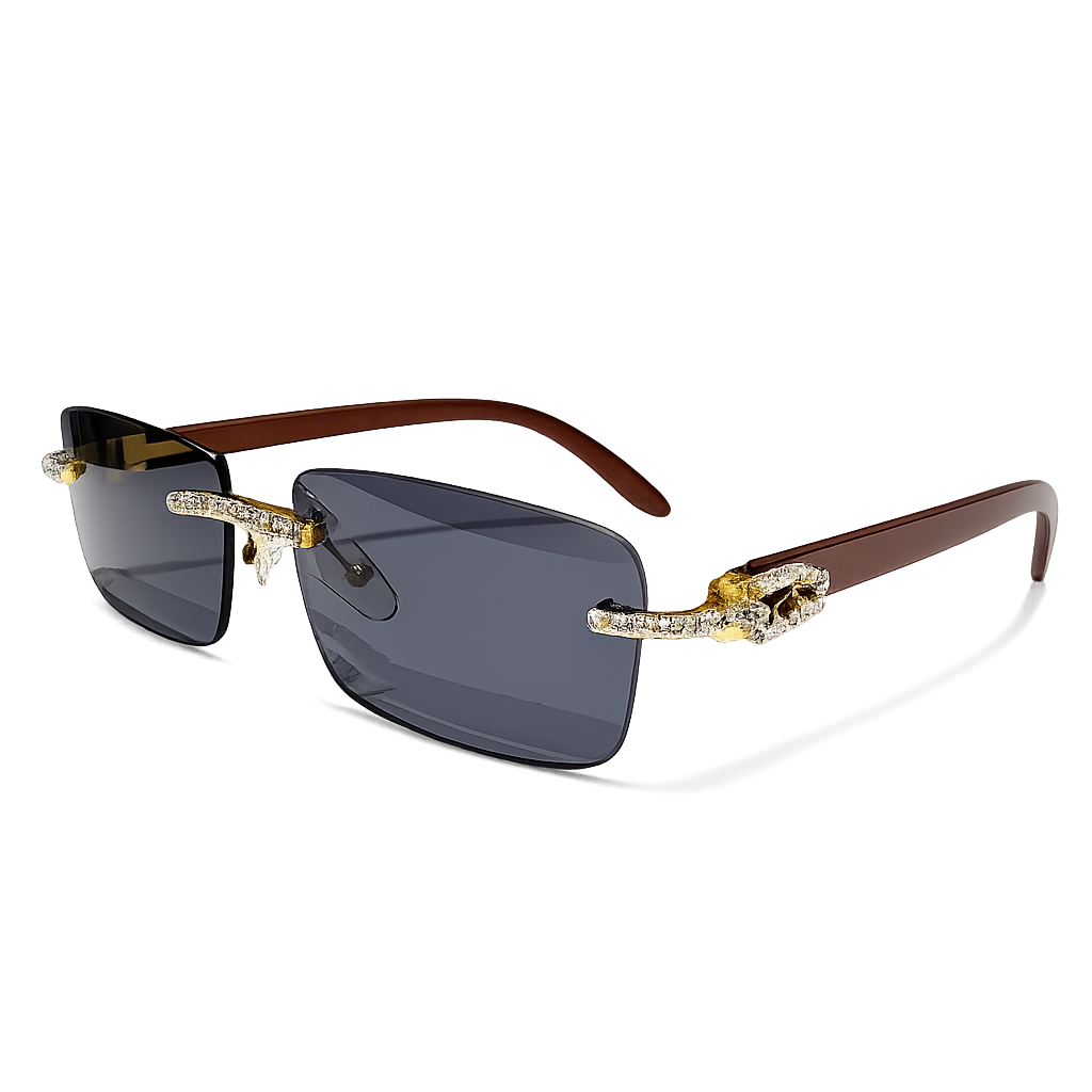 Luxury Rimless Diamond Accent Sunglasses | UV400 Designer Shades | T.H.C