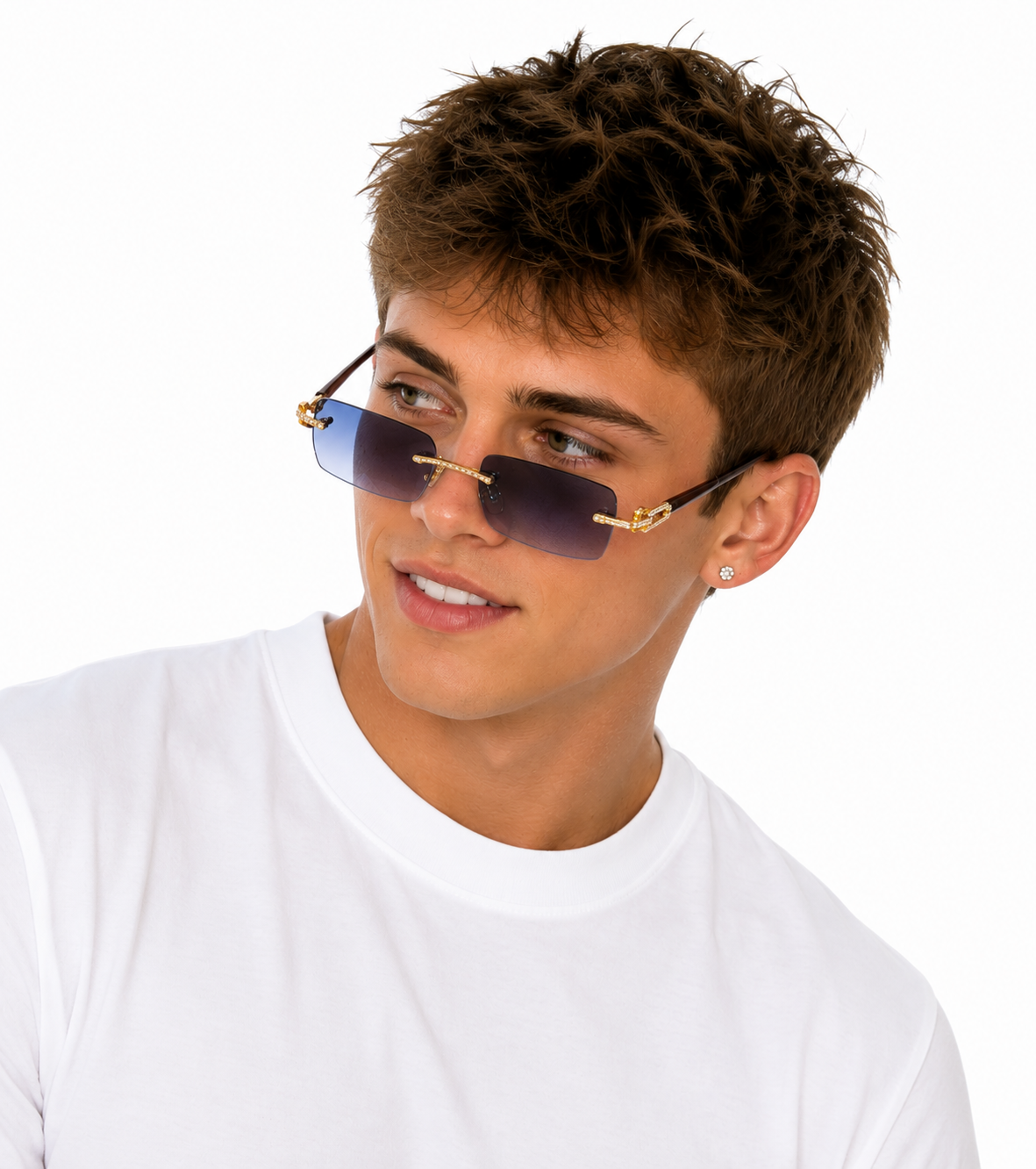 Blue Gradient Diamond Sunglasses | UV400 Designer Eyewear